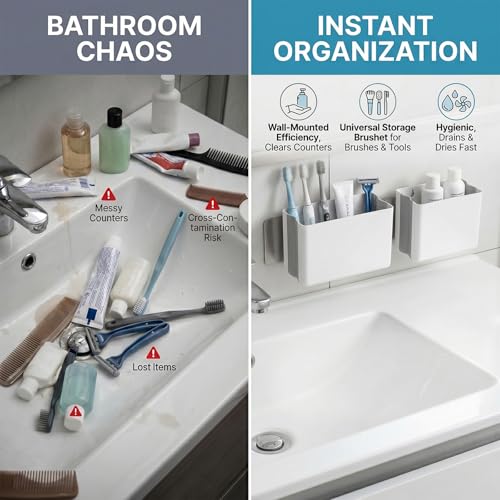 Magnetic Toothbrush Holder for Cruise Ship Cabin Walls - Foldable Organizer