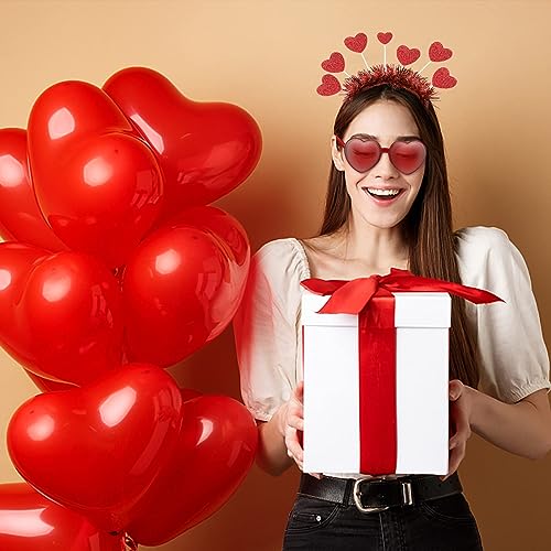 Red Heart Headband and Heart Sunglasses Set for Valentine Party
