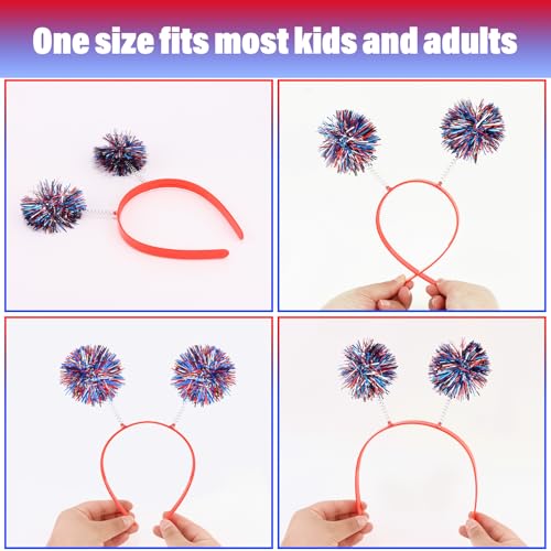 CUBACO 4th of July Patriotic Headband Red White and Blue USA Flag Hair Accessory