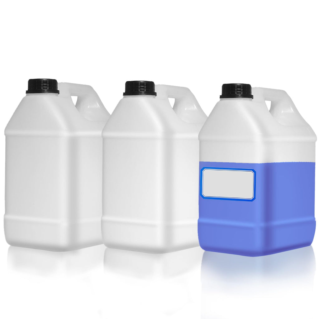 Zikoos 3 Pcs 1 Gallon Plastic Jug with Lids and Handles Translucent Square Liquid Storage Containers Reusable Empty Camping Water Jugs for Water Sauces Soaps Detergents Liquids Cleaning Solutions