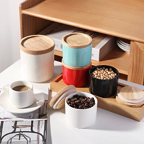 Sweejar Ceramic Kitchen Canister - 5 Fl Oz Red Airtight Food Storage Jar