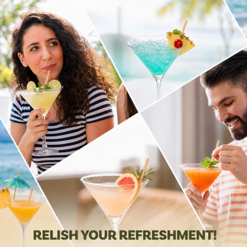 Weemium Biodegradable Sugarcane Cocktail Straws - 200 Count, 5 Inch
