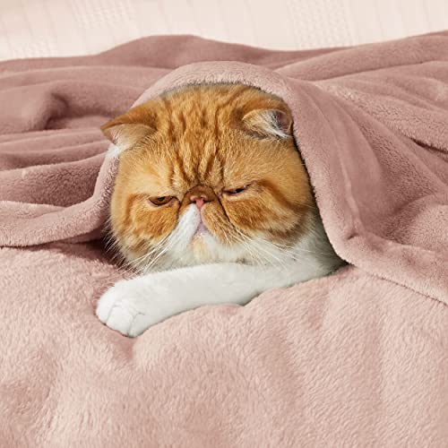 Bedsure GentleSoft Fleece Throw Blanket - Dusty Pink, 50x60 inches
