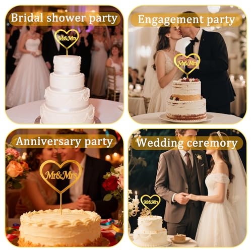 Elegant Mr and Mrs Acrylic Cake Topper for Weddings & Anniversaries