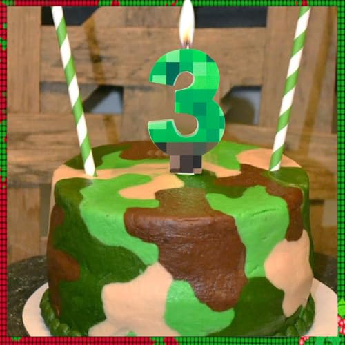 Green Number 5 Birthday Candle - Fun TNT Cake Topper