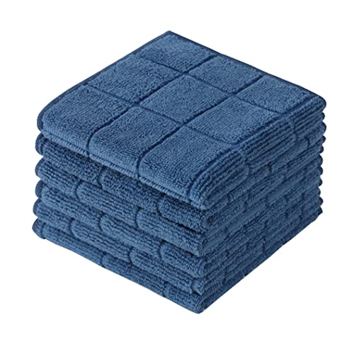 Microfiber Dish Rags Set of 6 - Super Absorbent & Lint-Free 11x11 Inches