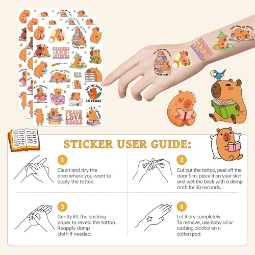 Capybara Temporary Tattoos - 200+ Cute Party Favors & Stickers
