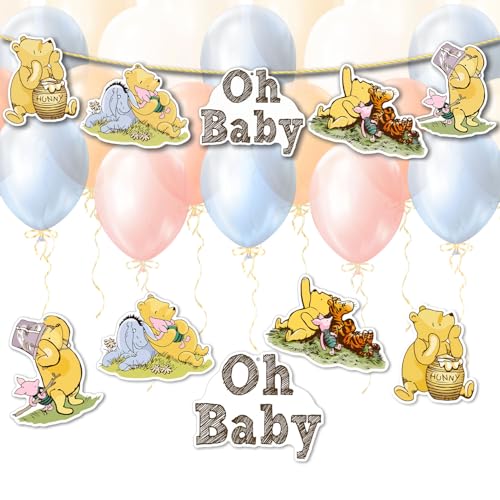 Winnie Bear Baby Shower Cutouts & Hanging Banner Party Decorations