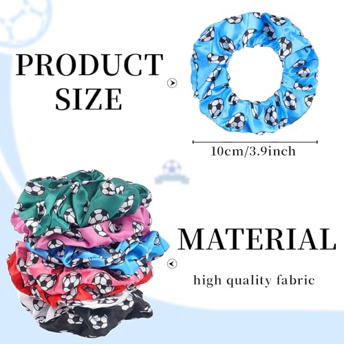 Doneace Soccer Hair Scrunchies 7-Color Elastic Football Ponytail Holders for Sports Girls