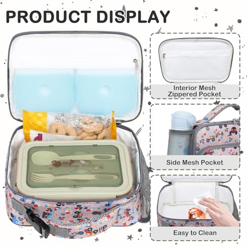 FlowFly Insulated Kids Lunch Box - Durable Meal Tote for School
