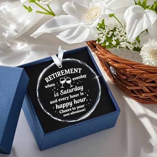 Trazzo Retirement Crystal Keepsake Ornament – Meaningful Gift for Women & Men