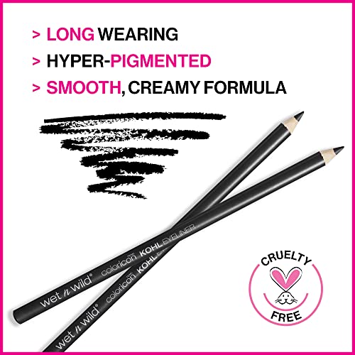 Wet n Wild Color Icon Kohl Eyeliner Pencil, Baby's Got Black, 5-Pack