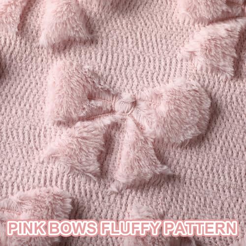 Mixweer Pink Bow Pillow Covers Set of 2, 18x18 Decorative Throw Cases
