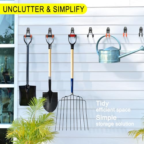 Heavy Duty Garage Hooks for Tool Storage - 2 Pack Wall Mount Hangers