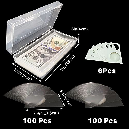 Smatagee 200 Clear Money Sleeves with Box & 6 Coin Flips