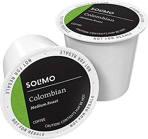 Solimo Colombian Medium Roast Coffee Pods - 100 Count, Compatible with Keurig 1.0 & 2.0