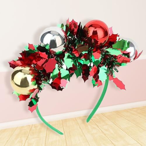 Christmas Glitter Pom-Pom Headband Festive Party Hair Accessory