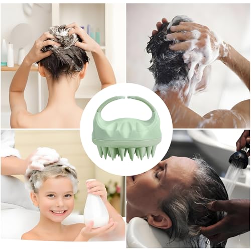 Yamrots Scalp Massager Shampoo Brush, Silicone Scalp Scrubber (Green)