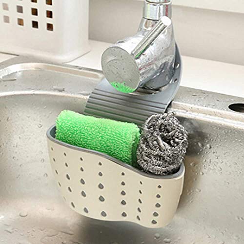 VANVENE Saddle Kitchen Sink Sponge Holder - Off White 1-Pocket Organizer