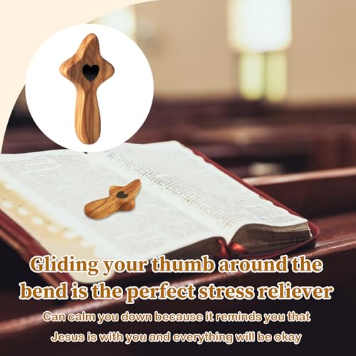 Olive Wood Comfort Cross - Inspirational Stress Relief Gift