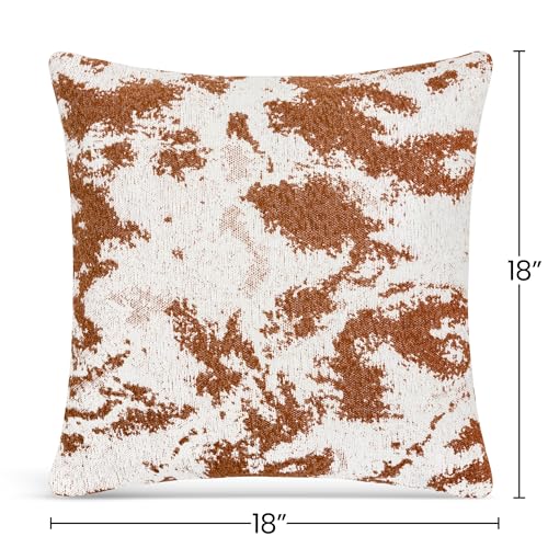 AELS Burnt Orange Decorative Throw Pillow Covers 18x18, Set of 2