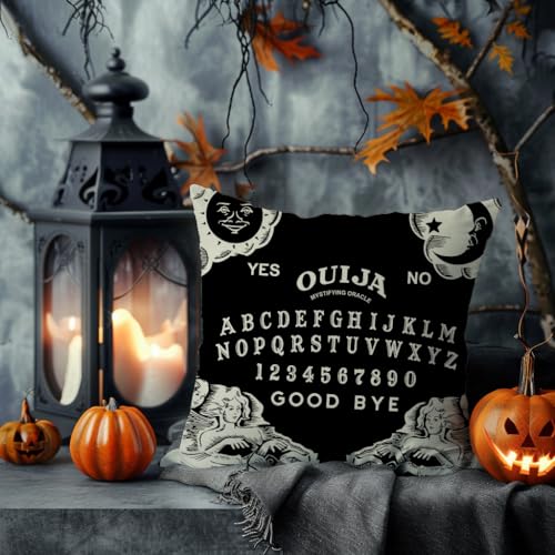 PANDICORN Black Ouija Board Throw Pillow Covers 18x18 - Set of 2