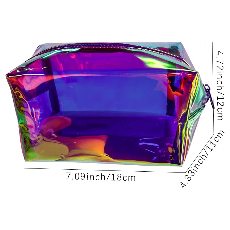 TotePrint Purple Holographic PVC Waterproof Cosmetic Toiletry Bag