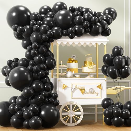 150pcs Black Balloons Kit - Latex Balloons for Parties & Events