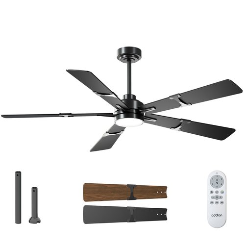 addlon Ceiling Fans with Lights, 60 inch Black Ceiling Fan with Light and Remote Control, Reversible, 3CCT, Dimmable, Noiseless, Large Ceiling Fan for Bedroom, Farmhouse, Indoor/Outdoor Use