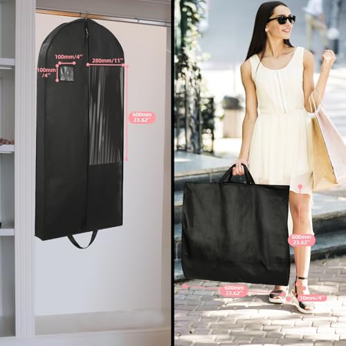 Stykontin 50" Garment Bag with 4" Gusset, Heavy-Duty Black Suit Cover