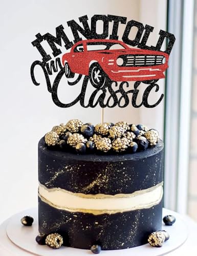 Classic Red Car Cake Topper for Men's 40th to 90th Birthdays