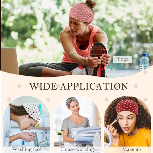 Vovii 6-Pack Polka Dot Knotted Headbands for Women Non-Slip Cotton Hair Bands