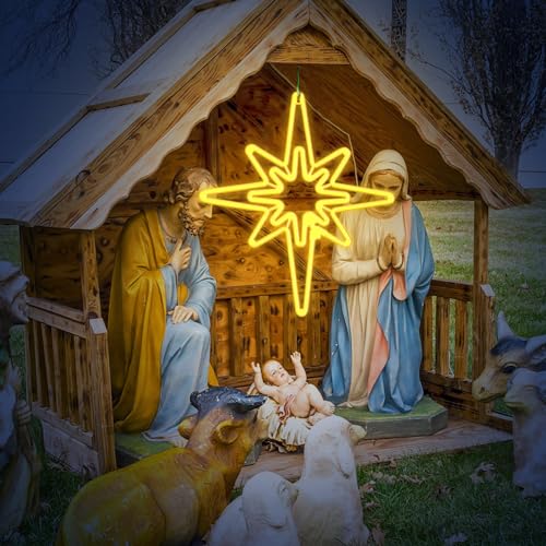 20-Inch LED Bethlehem Star Christmas Outdoor Light - Warm White