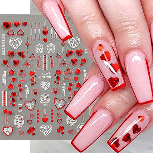KASUWA Valentine's Day 3D Self-Adhesive Nail Art Stickers Decals
