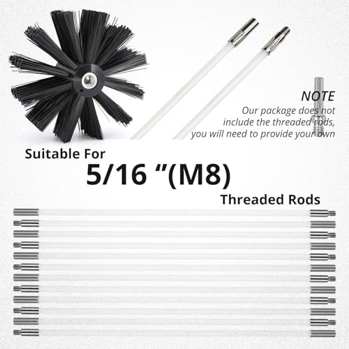 6-Inch Dryer Vent Cleaning Brush Head with Drill Attachment