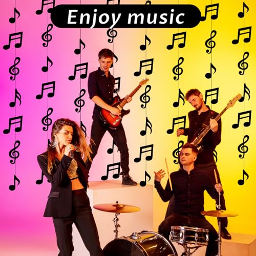 8-Piece Music Note Hanging Swirl Decorations for Music Theme Parties