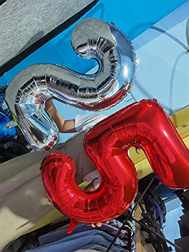32 Inch Red Number 0 Foil Balloon for Birthday Party Decoration