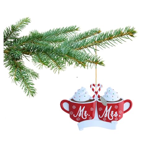 Mr & Mrs Hot Cocoa Wedding Ornament - Our First Christmas Gift for Couples, 2026