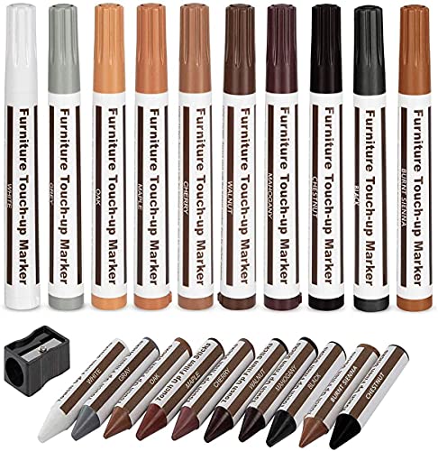 DAIXISM 21-Piece Furniture Repair Kit with Markers & Wax Sticks for Scratch and Ding Fix