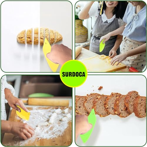 SURDOCA Dough Scraper Set - 3 Food-Grade Plastic Scrapers 5.31x3.64"