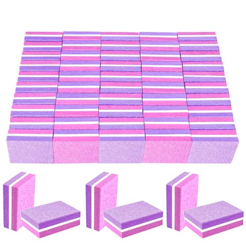 50 Pcs Mini Nail Buffer Blocks 100/180 Grit Sponge Files for Acrylic Nails