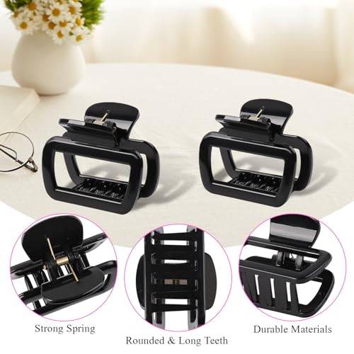 Nylon Hair Claw Clips 4-Pack - 2.5 Inch Non-Slip Black Hair Claws for Thin and Thick Hair