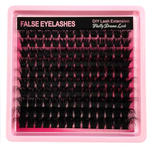 HBZGTLAD 5D Fluffy Individual Lash Clusters Wispy DIY Eyelash Extensions