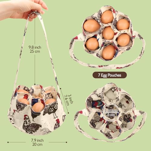 Hossmily Mini Egg Collecting Basket with 7 Pouches