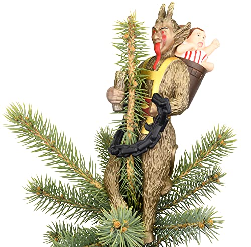 Creepy Krampus Christmas Tree Topper - 10 Inch Halloween Holiday Decor
