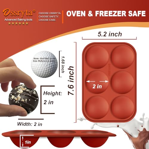 Ossryta 6-Cavity Silicone Molds for Hot Chocolate Bombs & Desserts