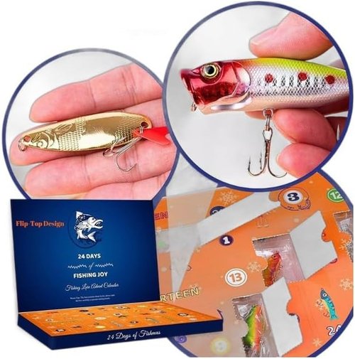 Advent Calendar Fishing Lures - 24 Days Countdown Gift for Men, Teens & Boys | Perfect Christmas Surprise