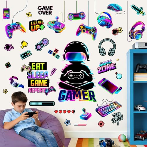 Gamer Video Game Controller Wall Decals for Boys' Room Decor