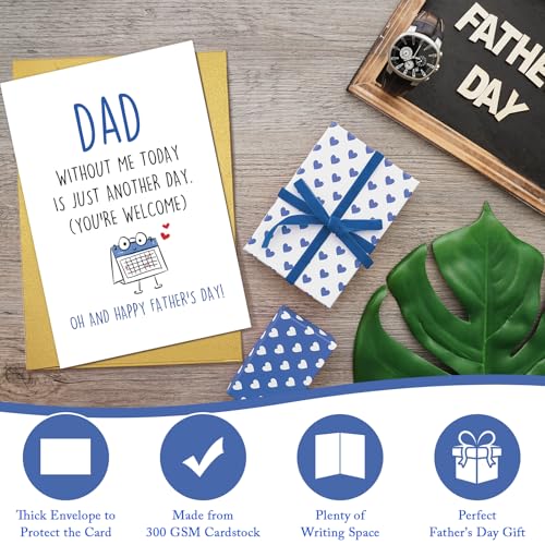 Funny Father's Day Card from Daughter Son - Humorous Dad Greeting Card