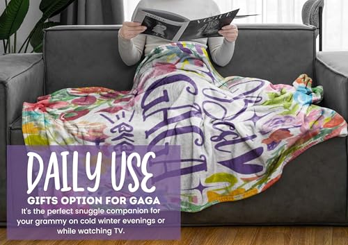 50x65 Inch Gaga Gift Blanket for Grandma Flannel Throw - Best Gaga Ever